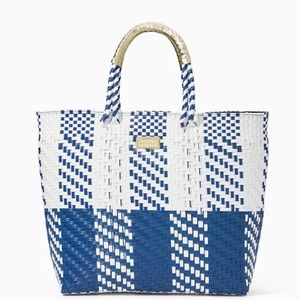 Lilly Pulitzer Blue and White Woven Tote